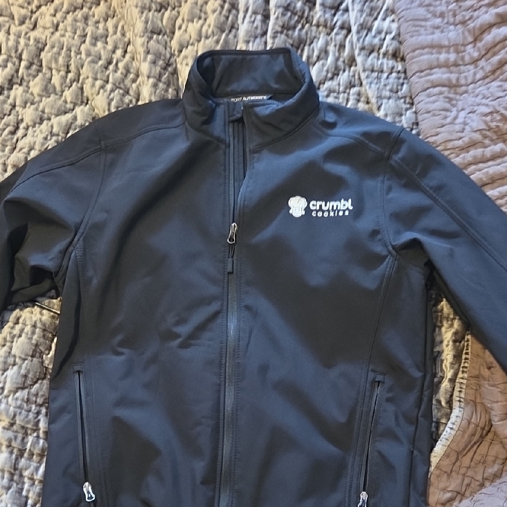 Port Authority Black Jacket with Crumbl Cookies Logo
